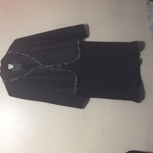 Brown Suit trimmed in mint green